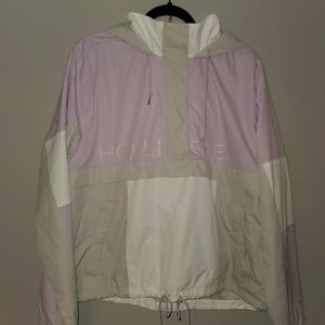 Hooded Mesh-lined Half-zip Windbreaker (Hollister)